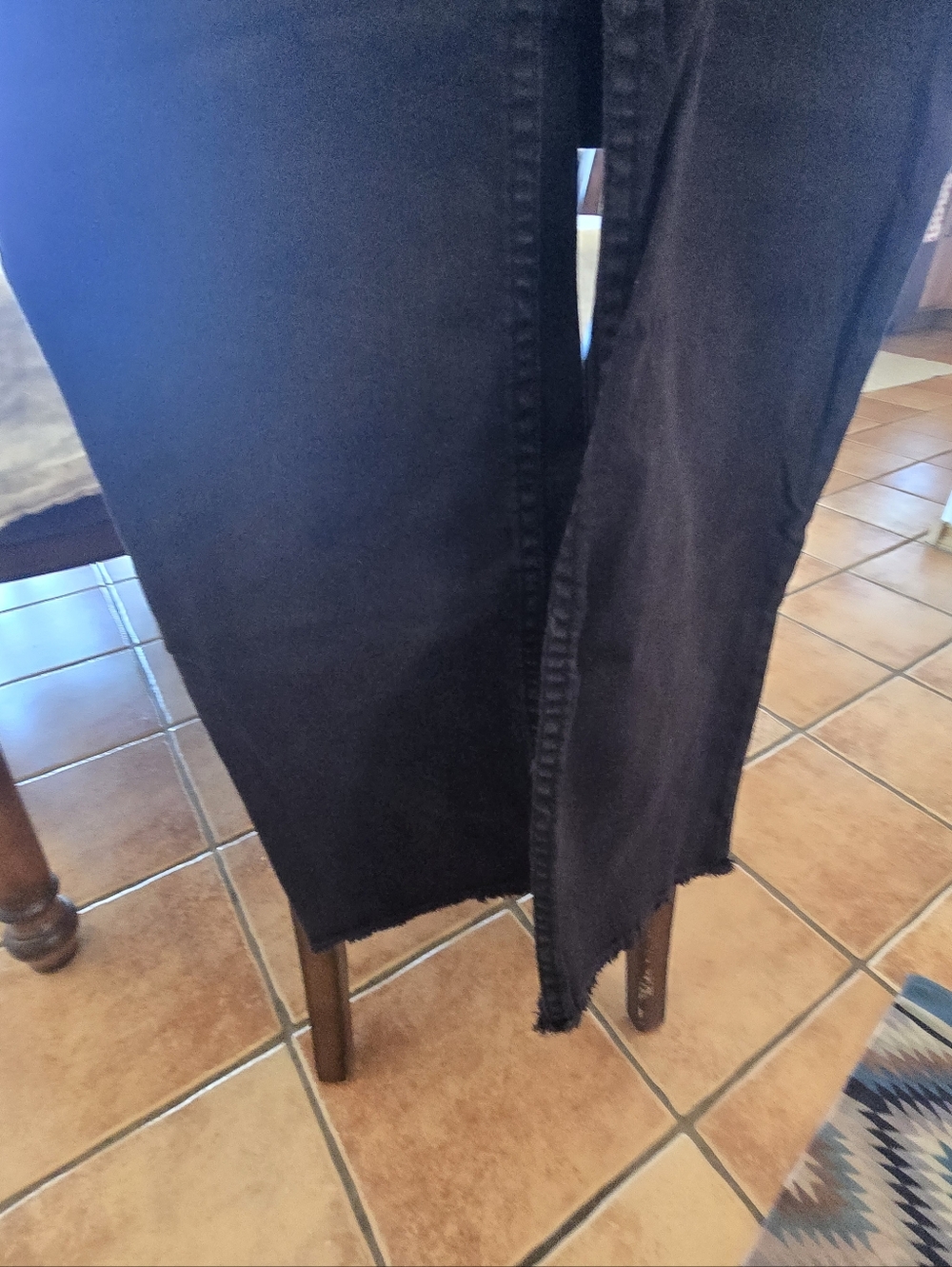 Muse Black Wide Leg Raw Hem Jeans